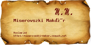 Miserovszki Makár névjegykártya